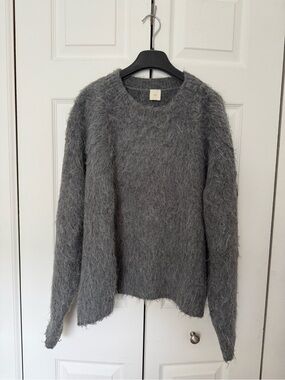 TWOI Design Lab Fuzzy Gray Crewneck Sweater